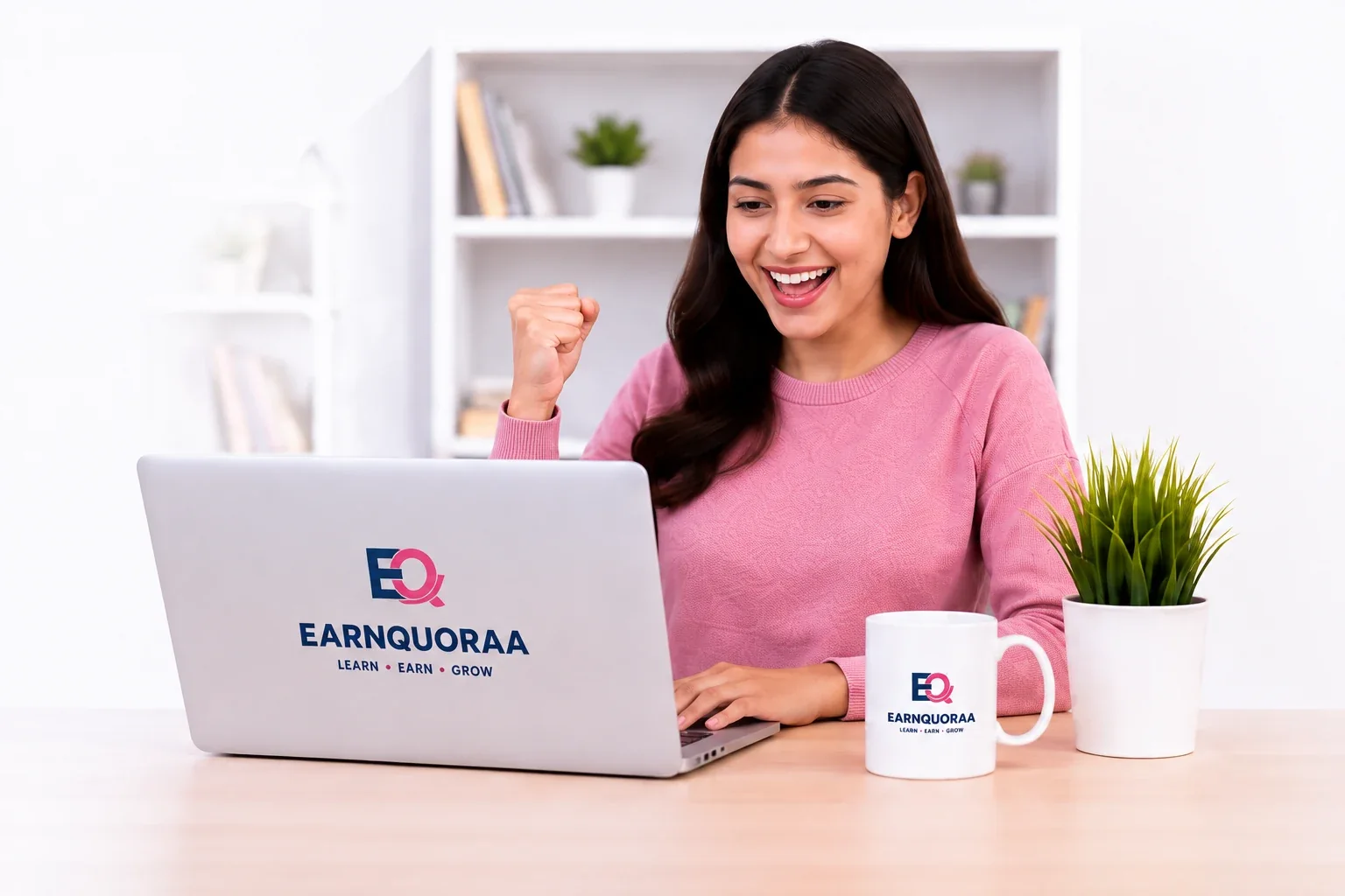 EarnQuoraa student learning online with laptop