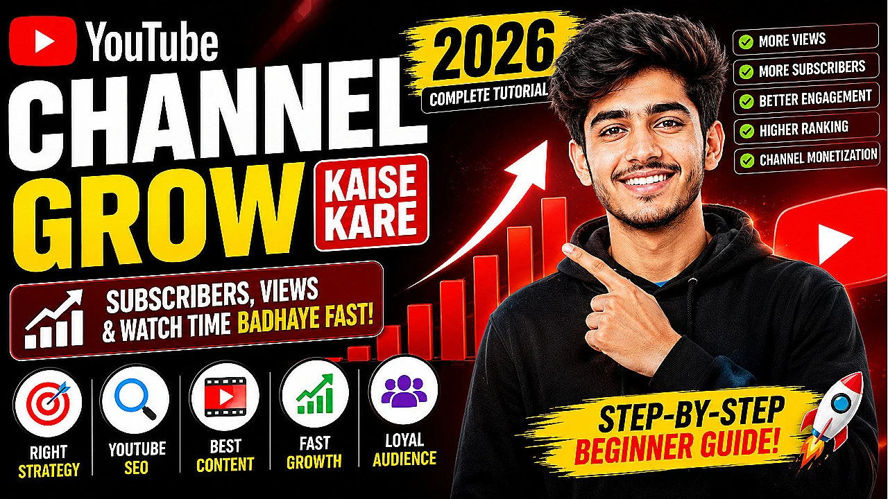 YouTube Channel Kaise Grow Kare 2026 – Complete Beginner Tutorial