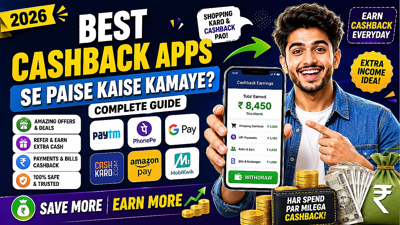 Best Cashback Apps Se Paise Kaise Kamaye 2026 – Complete Online Earning Guide